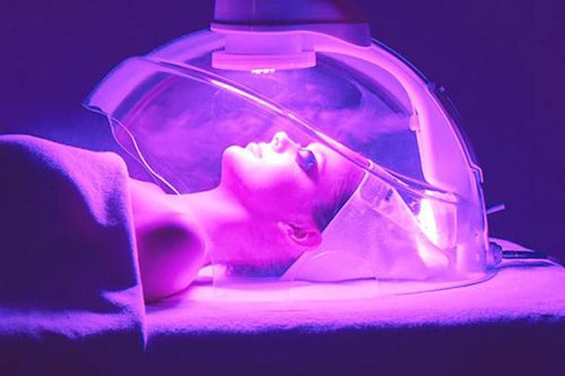 OxygenCeuticals dome with purple light, detail