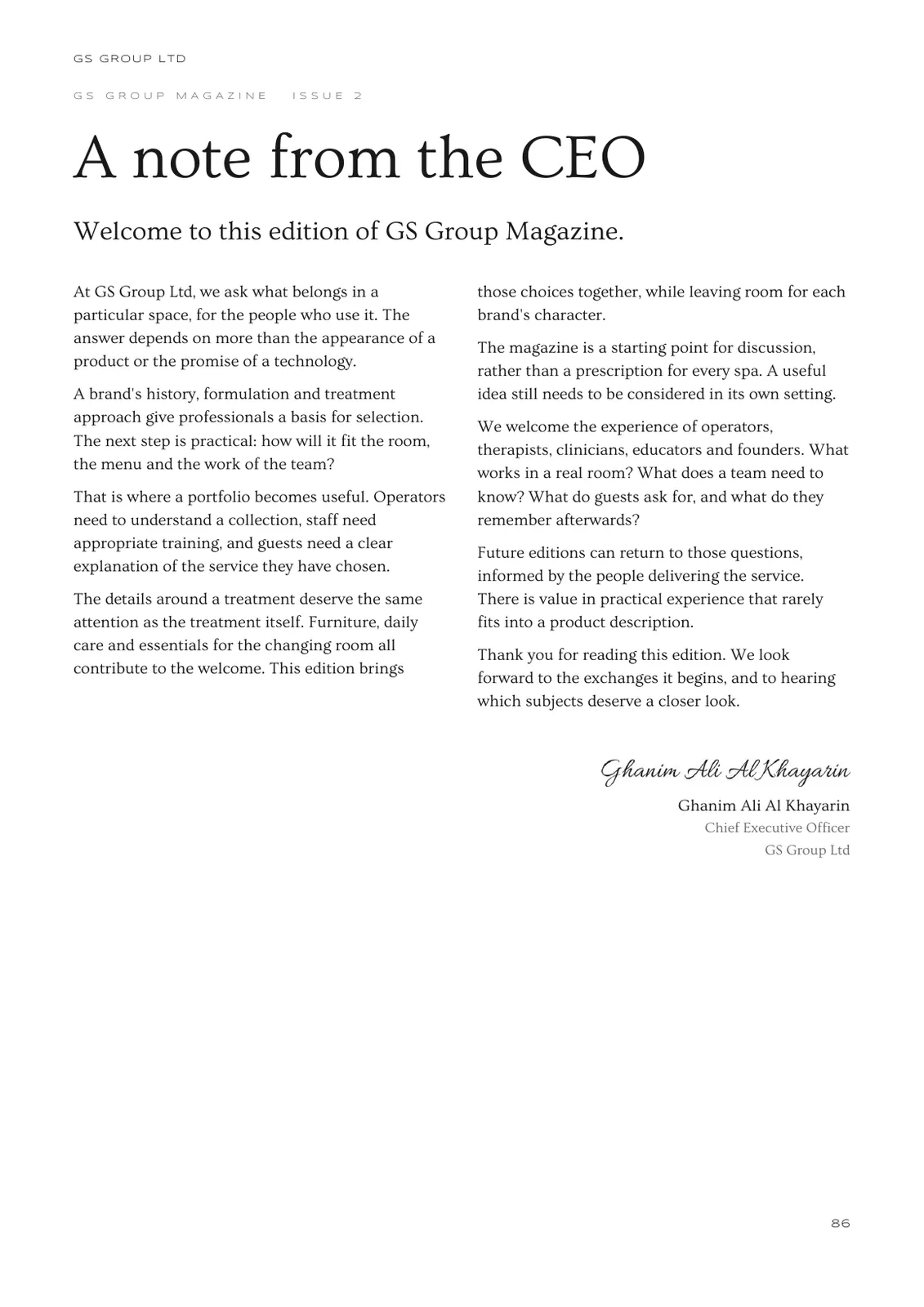GS Group magazine, Second Edition, page 86