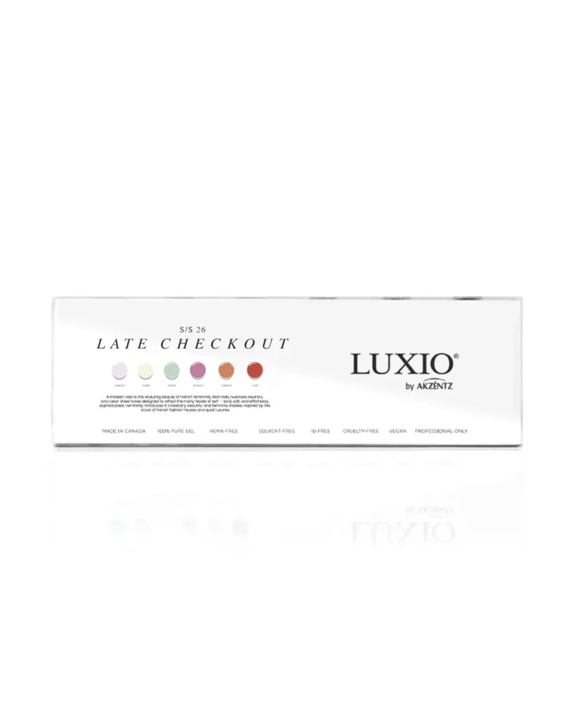 Akzentz / Luxio Luxio S/S 26 Late Checkout Collection (Limited Edition) Akzentz / Luxio Luxio S/S 26 Late Checkout Collection (Limited Edition), front view