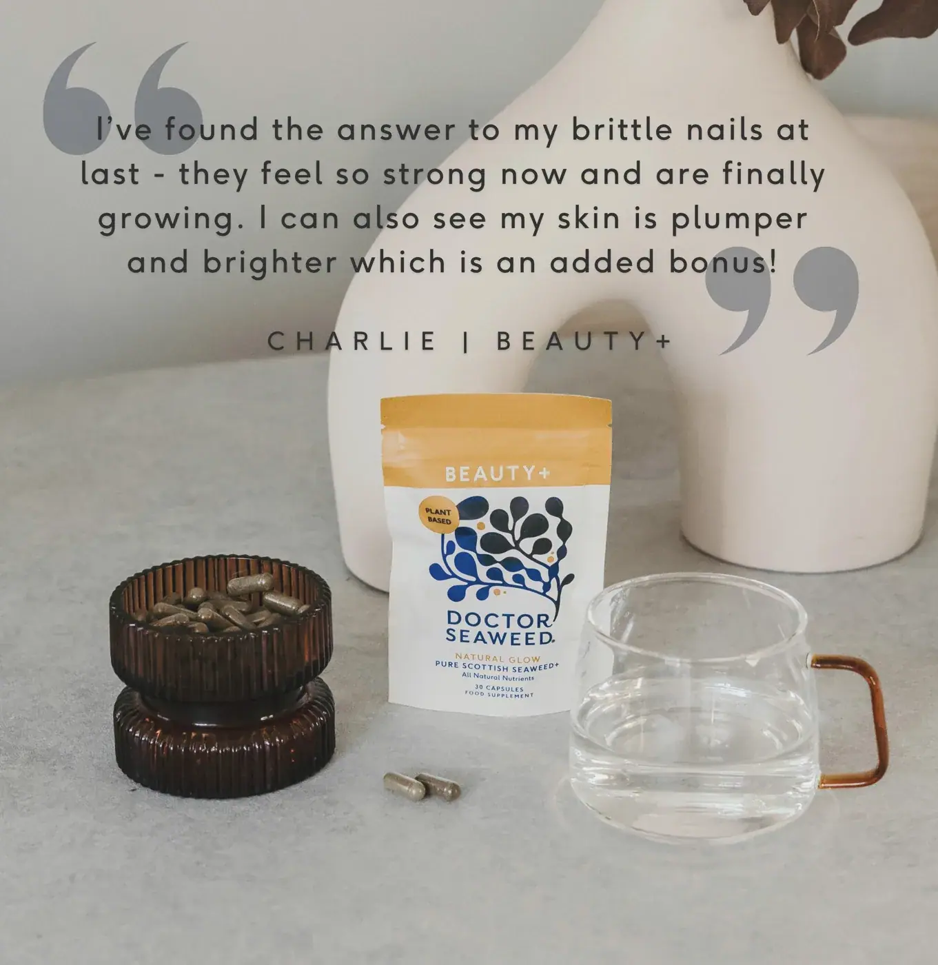 ishga Beauty+ Seaweed Supplements, lifestyle view