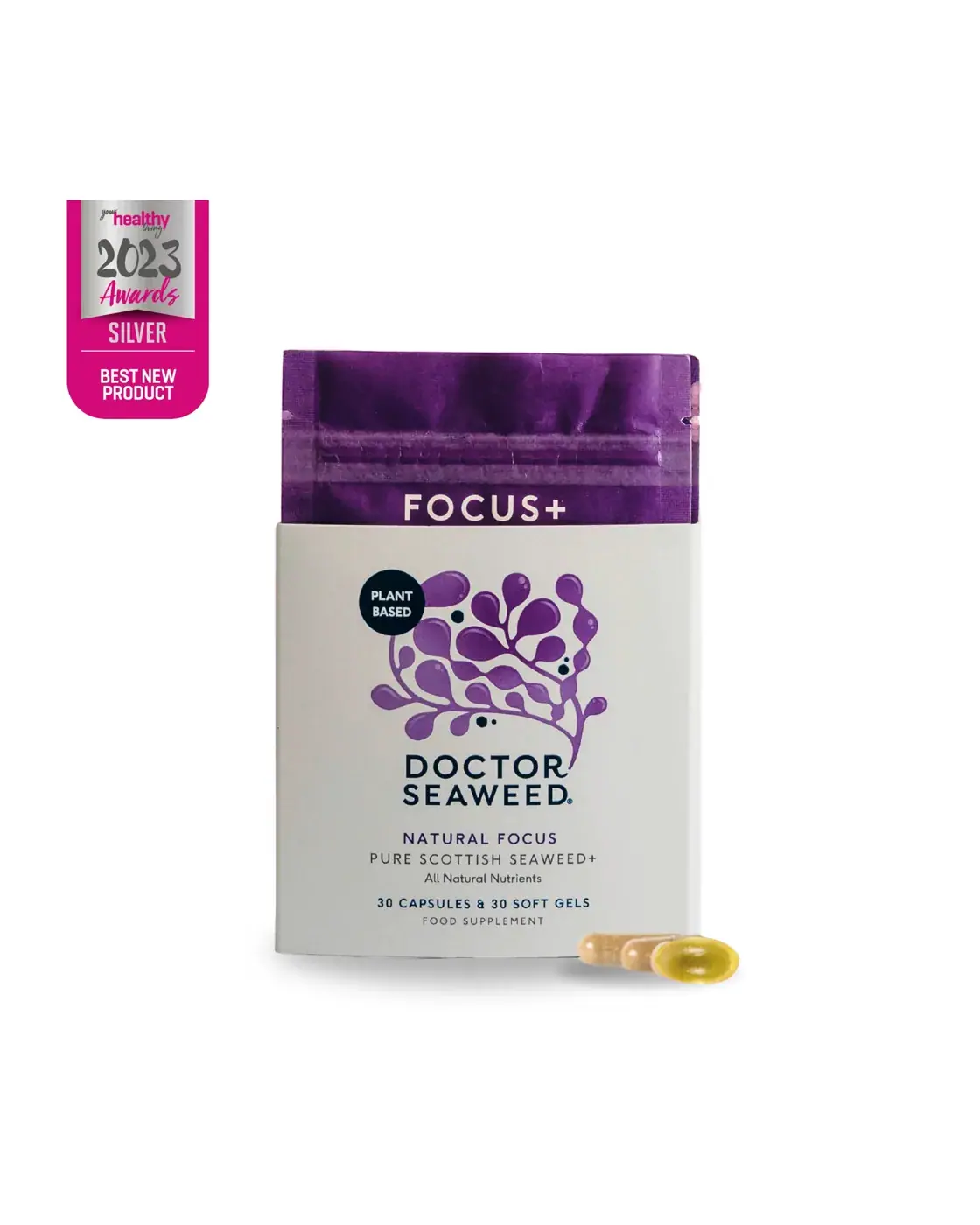 ishga Focus+ Seaweed Supplements, front view
