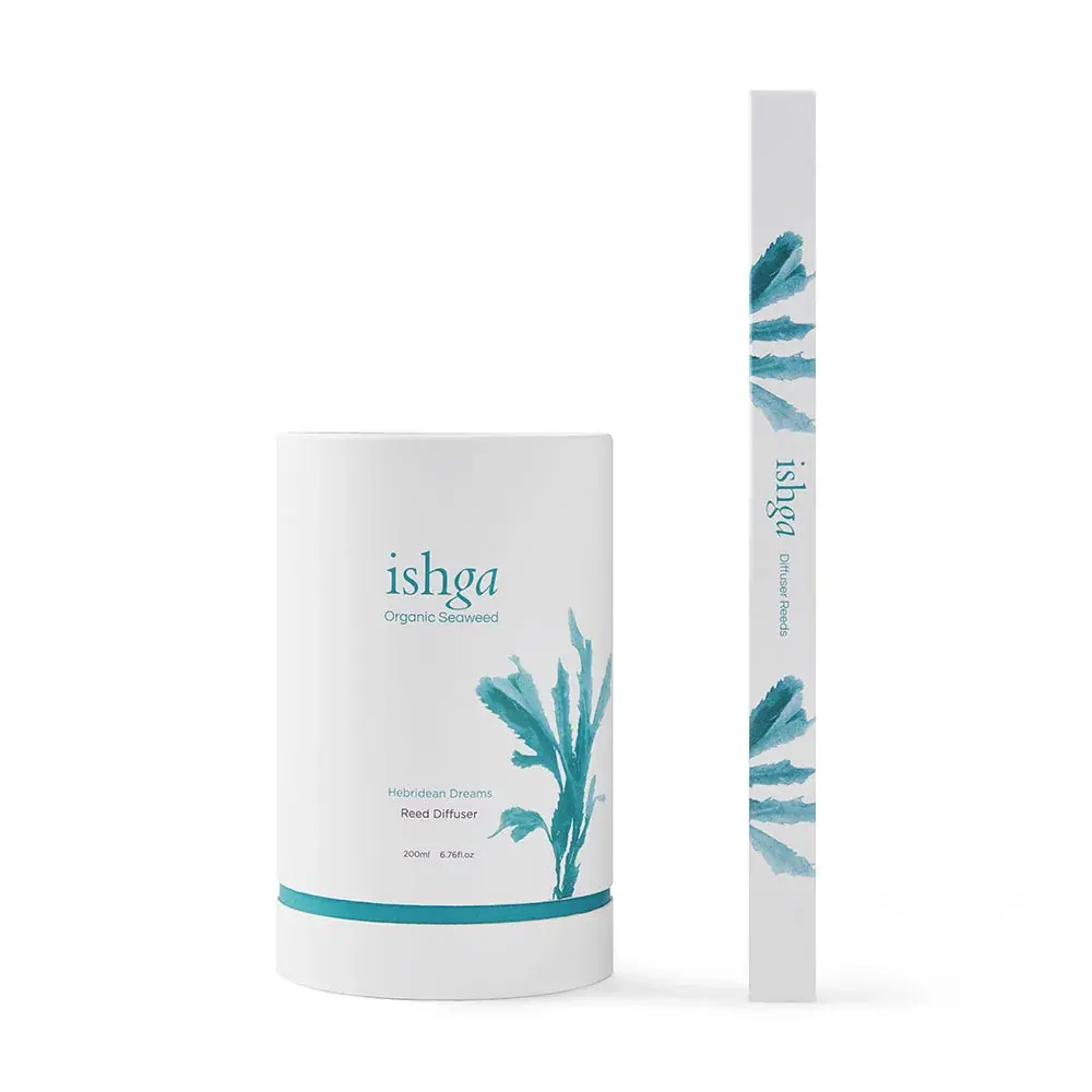 ishga Hebridean Dreams Reed Diffuser 200ml, packaging view