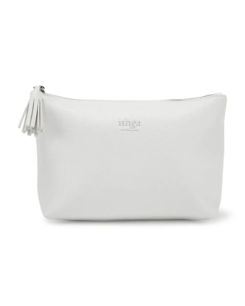 ishga ishga 100% Vegan Leather Tassel Washbag, front view