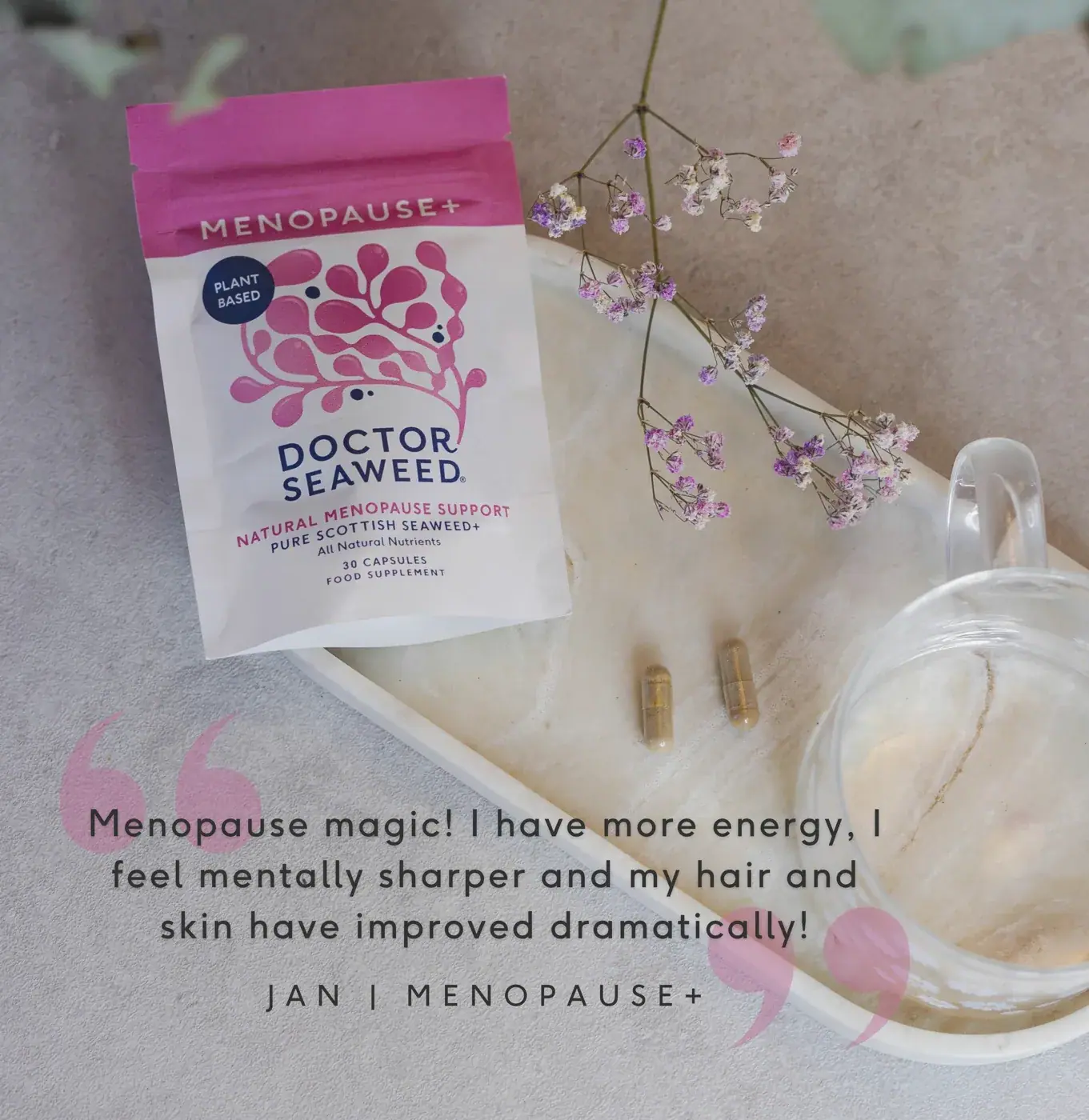 ishga Menopause+ Seaweed Supplements, lifestyle view