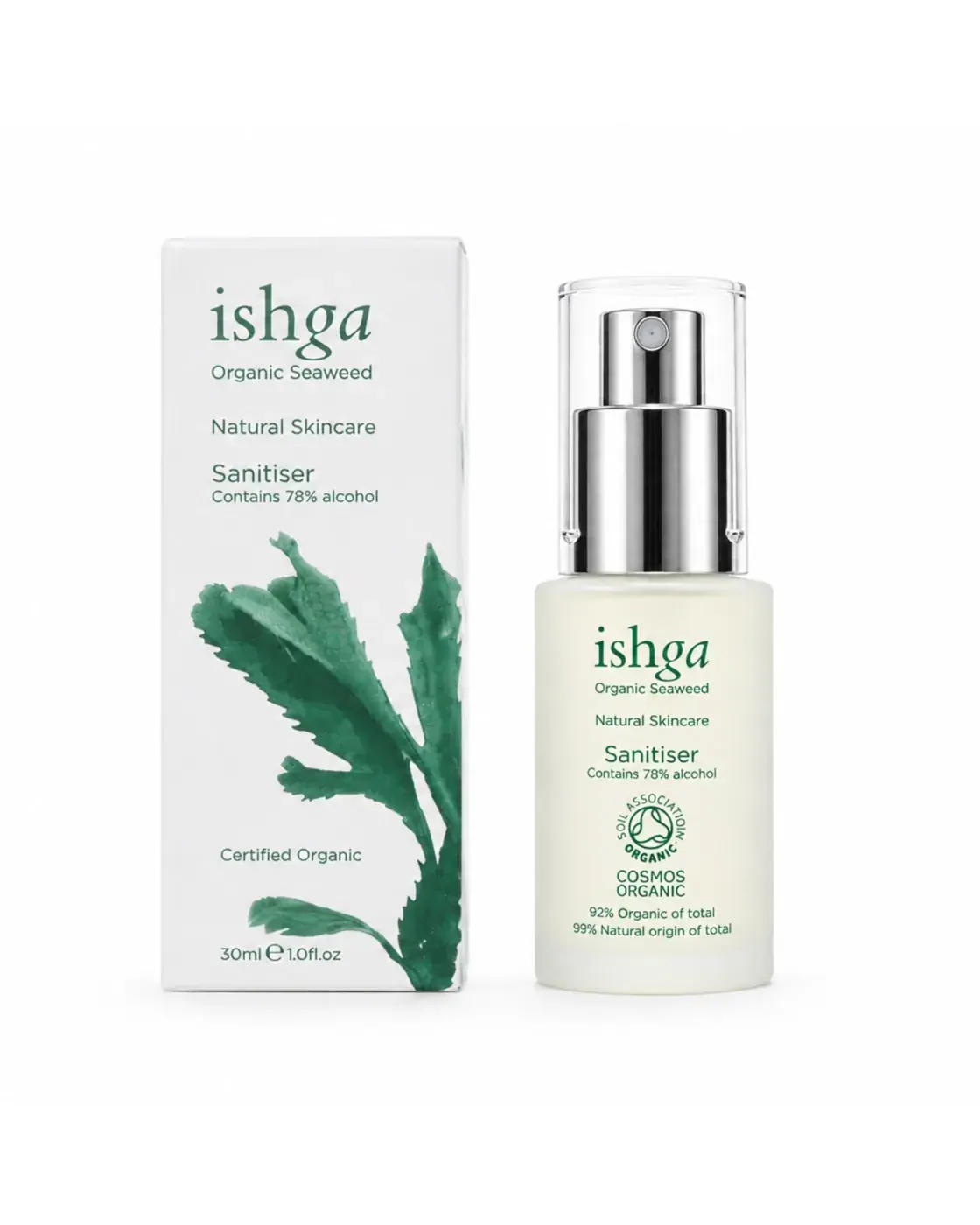 ishga Sanitiser 30ml, front view