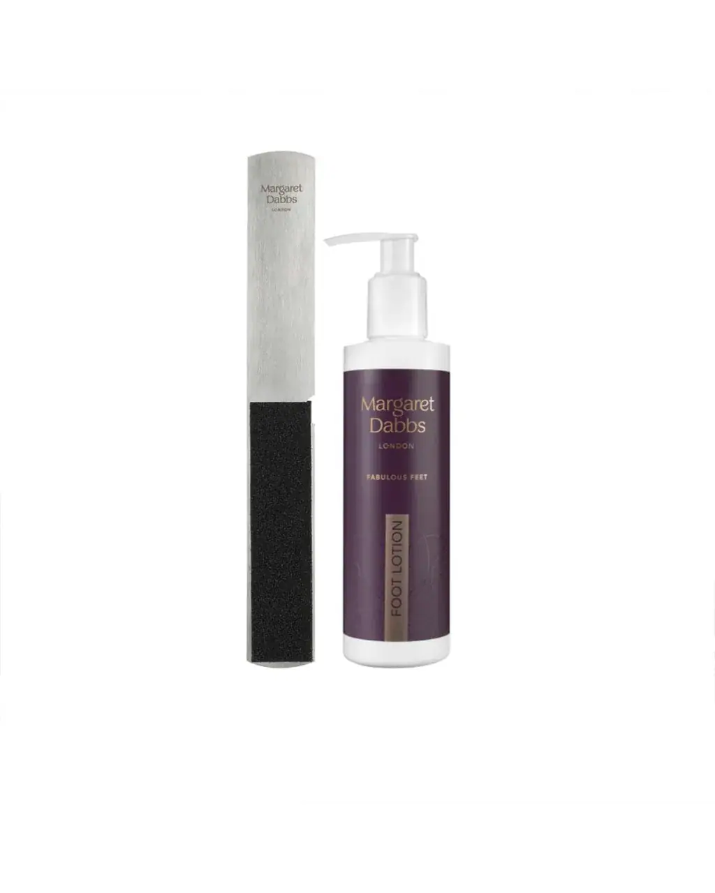 Margaret Dabbs London Foot File & Foot Lotion Duo 200ml, front view