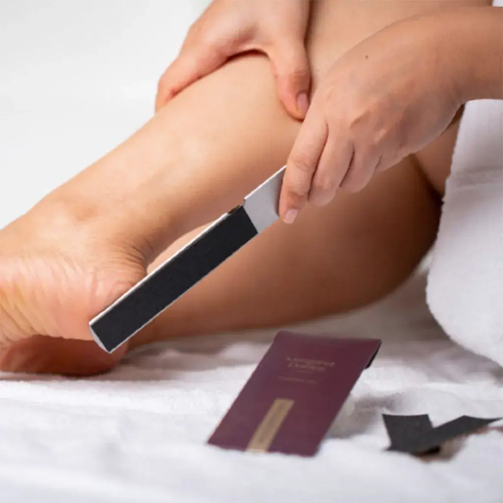 Margaret Dabbs London Foot File with 4 Pads, lifestyle view