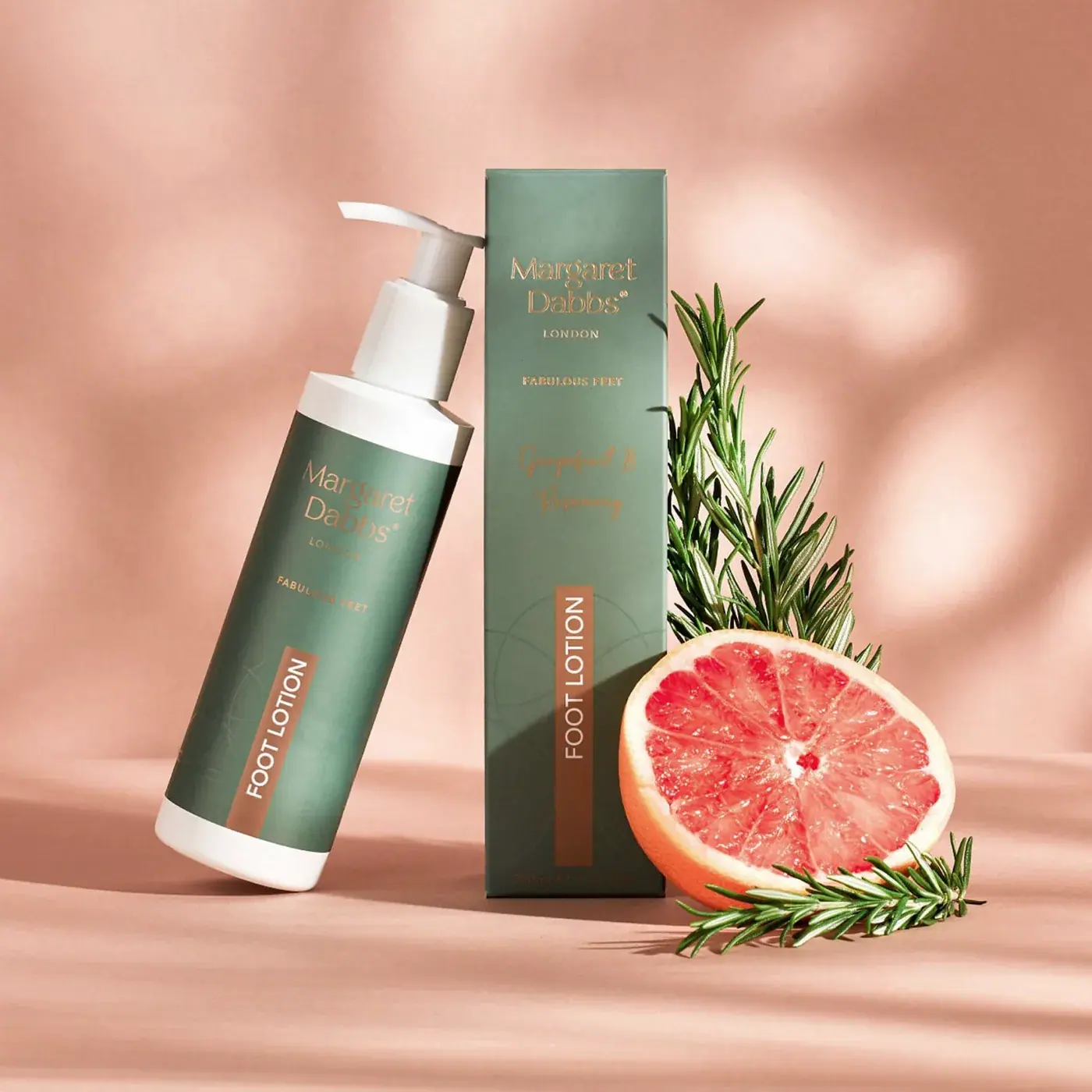Margaret Dabbs London Limited Edition Supersize Intensive Hydrating Foot Lotion with Grapefruit & Rosemary 600ml, detail view