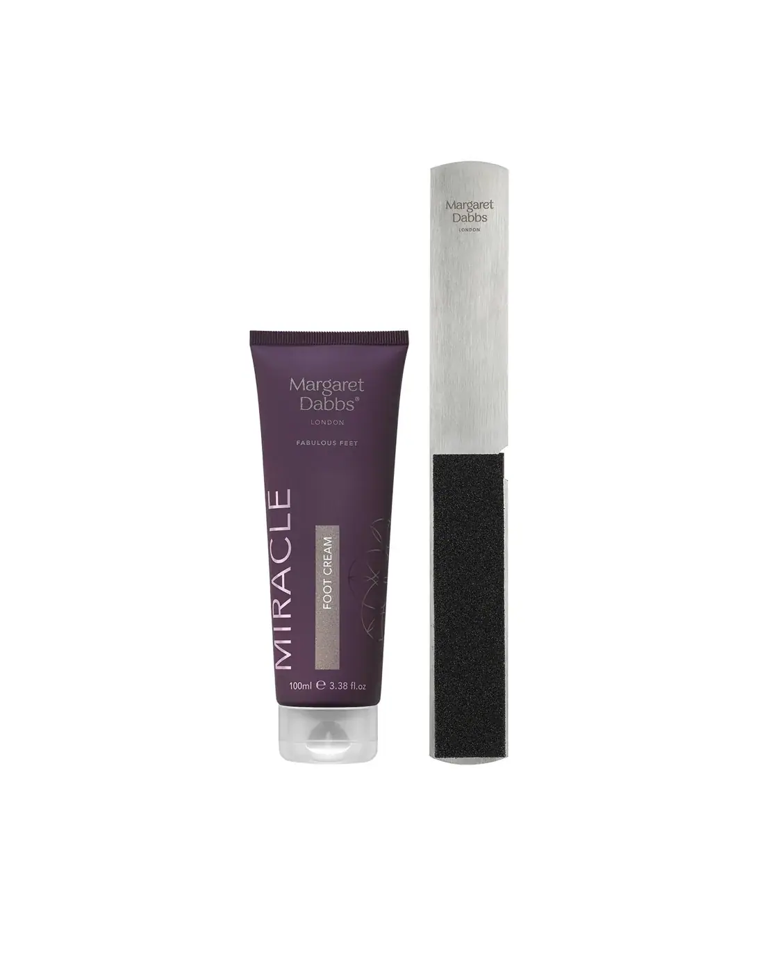 Margaret Dabbs London Miracle Foot Cream and Foot File Duo, front view
