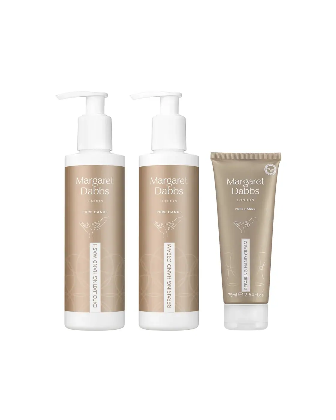 Margaret Dabbs London PURE Repairing Hand Care Trio, front view