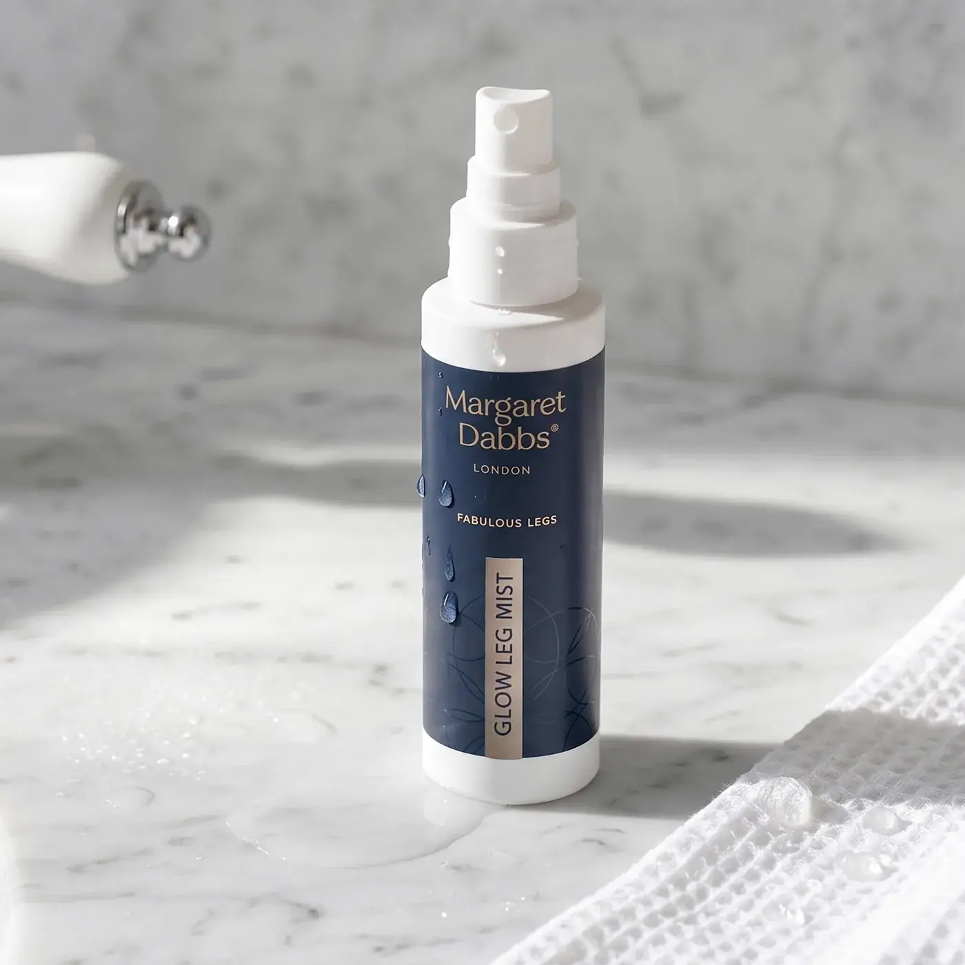 Margaret Dabbs London Refining Glow Leg Mist 100ml, lifestyle view