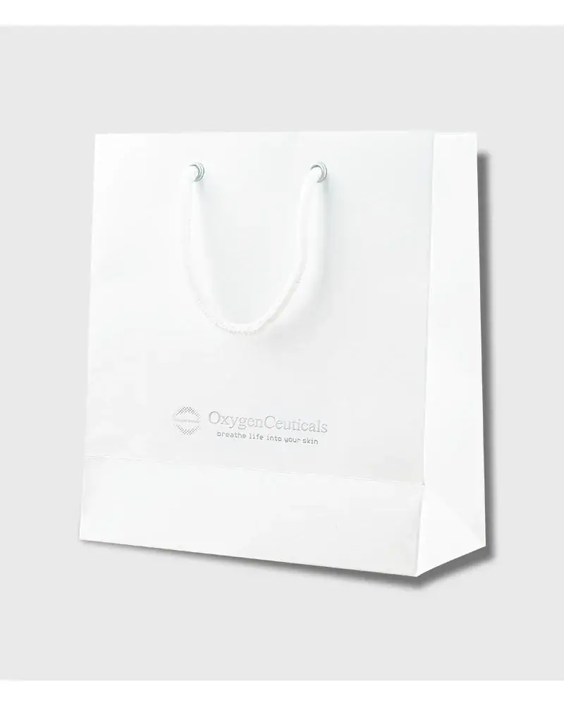 OxygenCeuticals OxygenCeuticals White Shopping Bag (12ea), front view