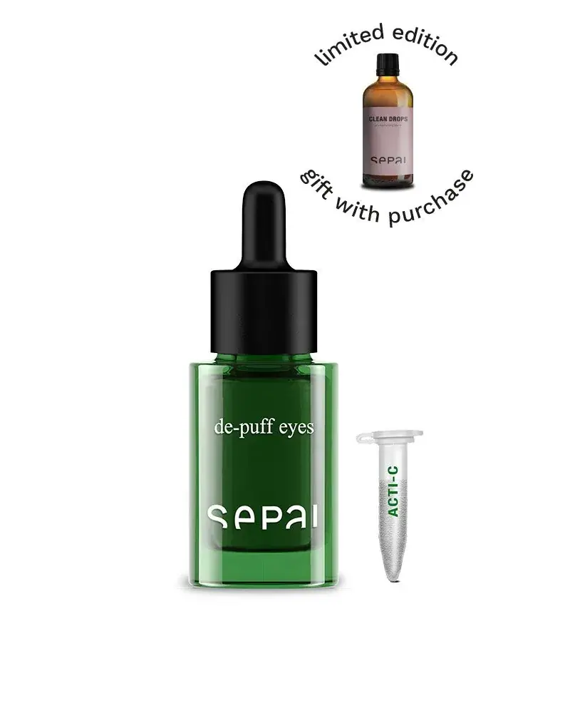 SEPAI DE-PUFF EYES de-puffing eye serum, front view
