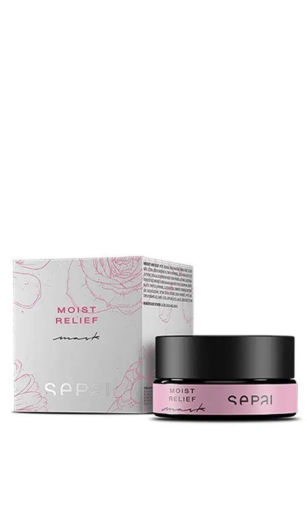SEPAI MOIST RELIEF rose & mistletoe gel mask, detail view
