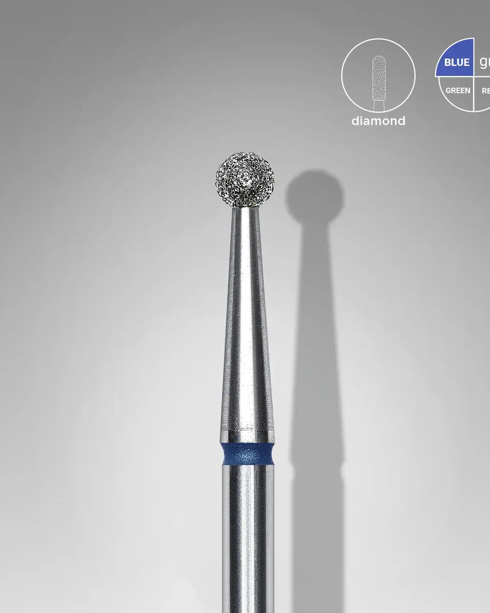 Staleks Diamond nail drill bit ball blue EXPERT head diameter 2,5 mm Staleks Diamond nail drill bit ball blue EXPERT head diameter 2,5 mm, front view