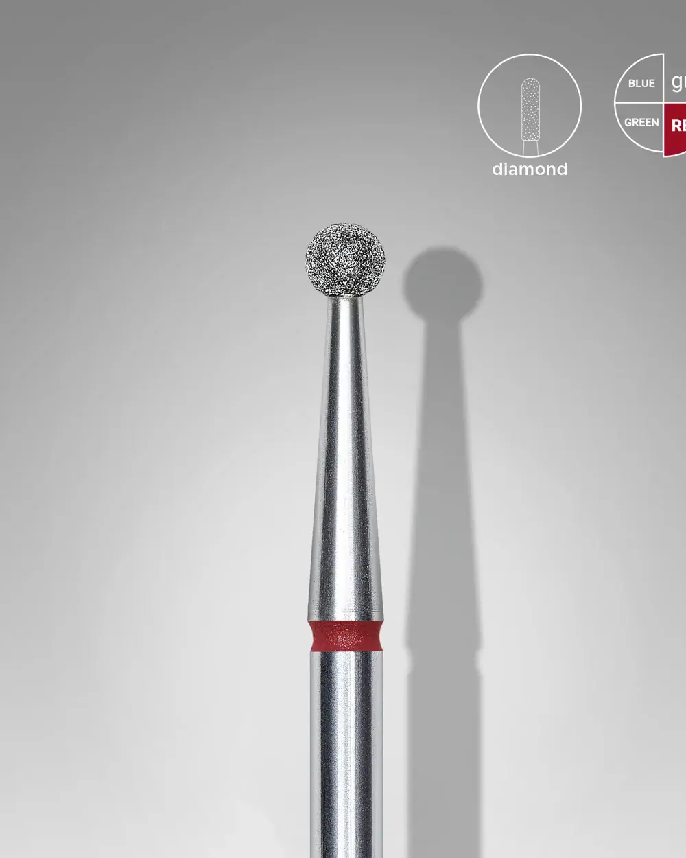 Staleks Diamond nail drill bit ball red EXPERT head diameter 2,5 mm Staleks Diamond nail drill bit ball red EXPERT head diameter 2,5 mm, front view