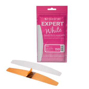 Staleks Disposable white files for crescent nail file EXPERT 42 150 grit (50 pcs)
