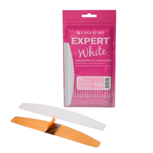 Staleks Disposable white files for crescent nail file EXPERT 42 180 grit (50 pcs)