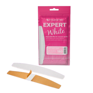 Staleks Disposable white files for crescent nail file on a soft foam layer EXPERT 40 180 grit (30 pcs)