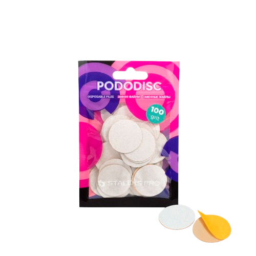 Staleks Disposable white files for pedicure disc PODODISC L EXPERT 100 grit (50 pcs)