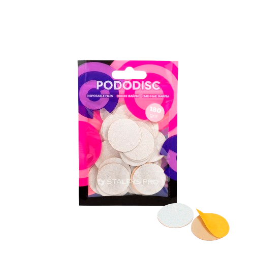 Staleks Disposable white files for pedicure disc PODODISC L EXPERT 180 grit (50 pcs)