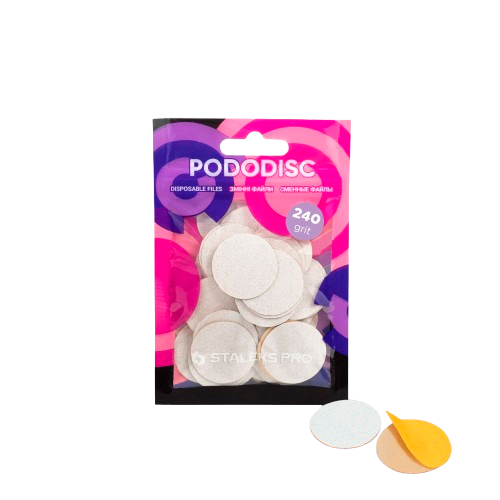 Staleks Disposable white files for pedicure disc PODODISC L EXPERT 240 grit (50 pcs)