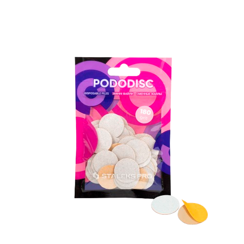 Staleks Disposable white files for pedicure disc PODODISC M EXPERT 180 grit (50 pcs)