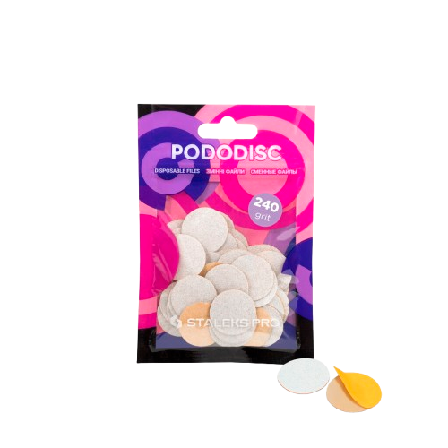 Staleks Disposable white files for pedicure disc PODODISC M EXPERT 240 grit (50 pcs)